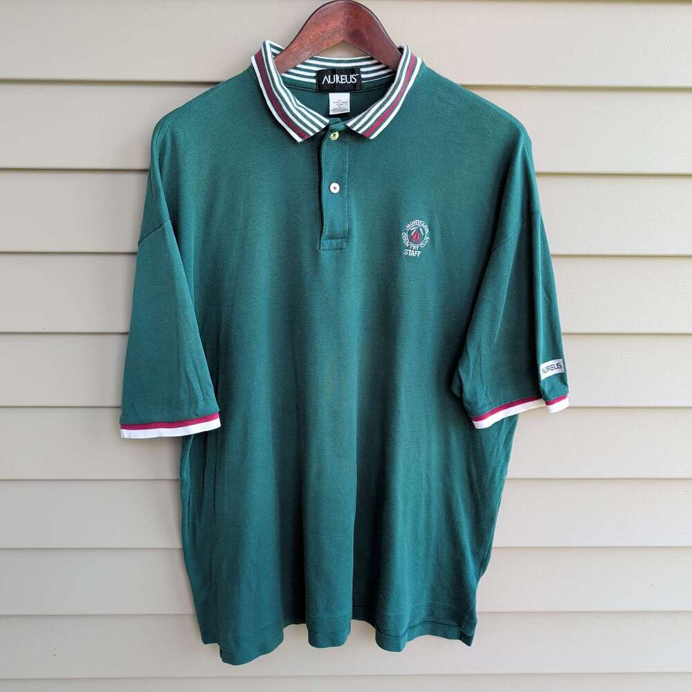 Aureus Montclair Country Club Staff Polo Mens XL Green Embroidered Golf